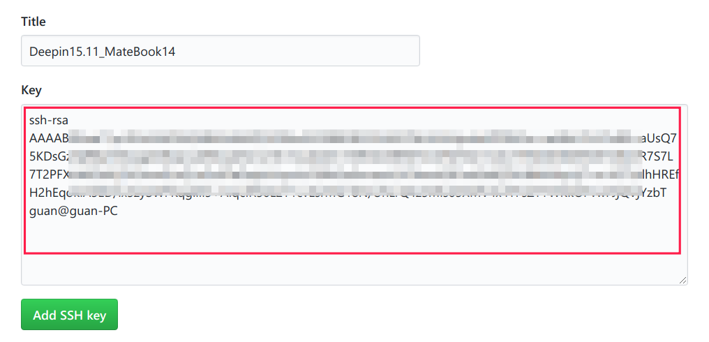 github 的 ssh 设置