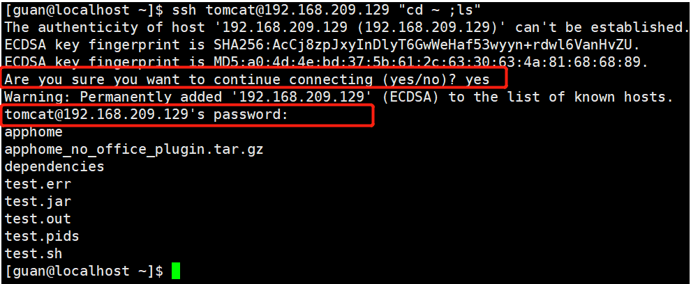 Linux 下 ssh 执行远程服务器命令