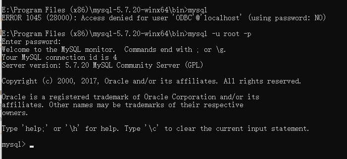 进入 mysql 客户端